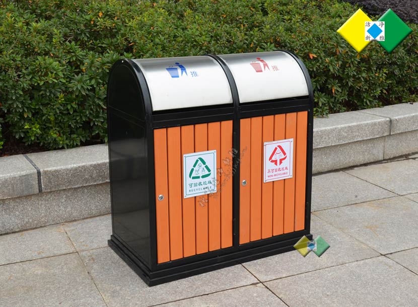 钢木分类垃圾桶016