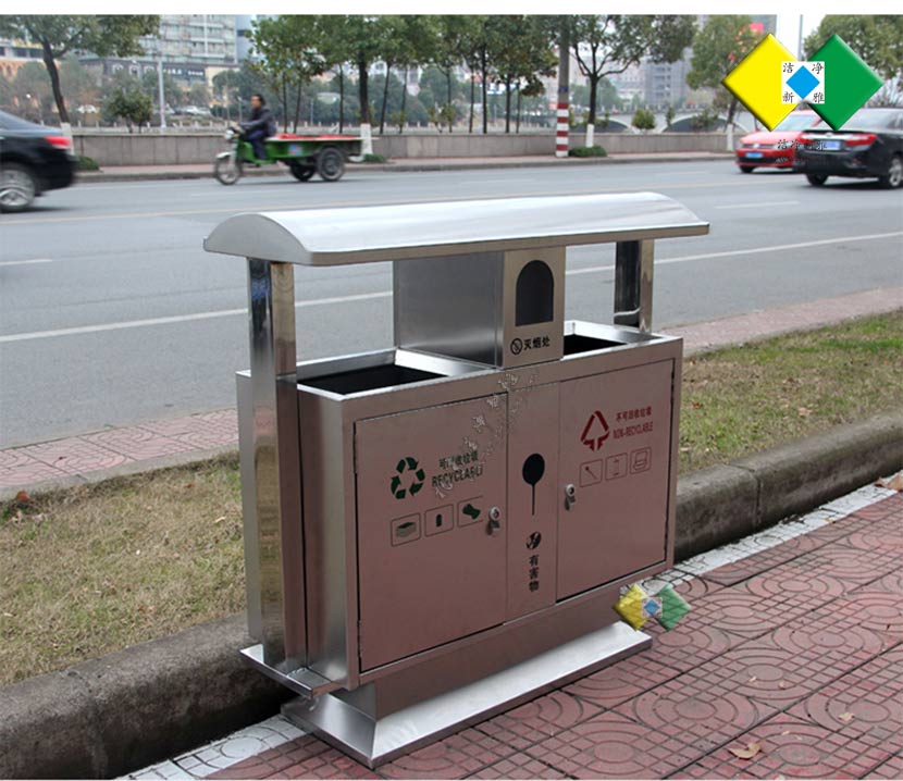 户外垃圾桶 分类果皮箱 金属果皮箱 公园垃圾桶 街道垃圾桶 不锈钢垃圾箱
